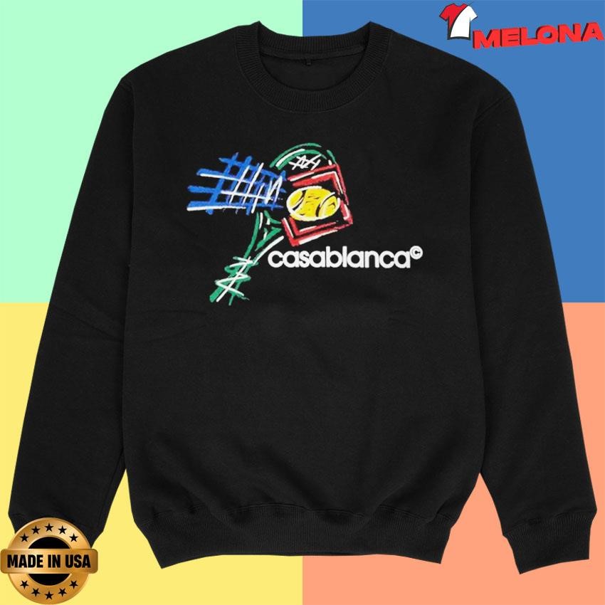 【CASABLANCA】CROQUIS DE TENNIS EMBROIDEREDパーカー Official Casablanca Croquis De Tennis Shirts, hoodie